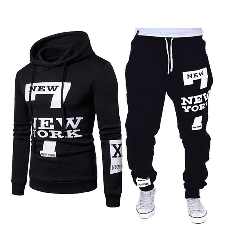 

Men Sport Set Fashion Autumn Sweatshirt +Sweatpants Suit Casual 2 Pcs Sets Slim Fit Tracksuit hoodies Mens Clothing