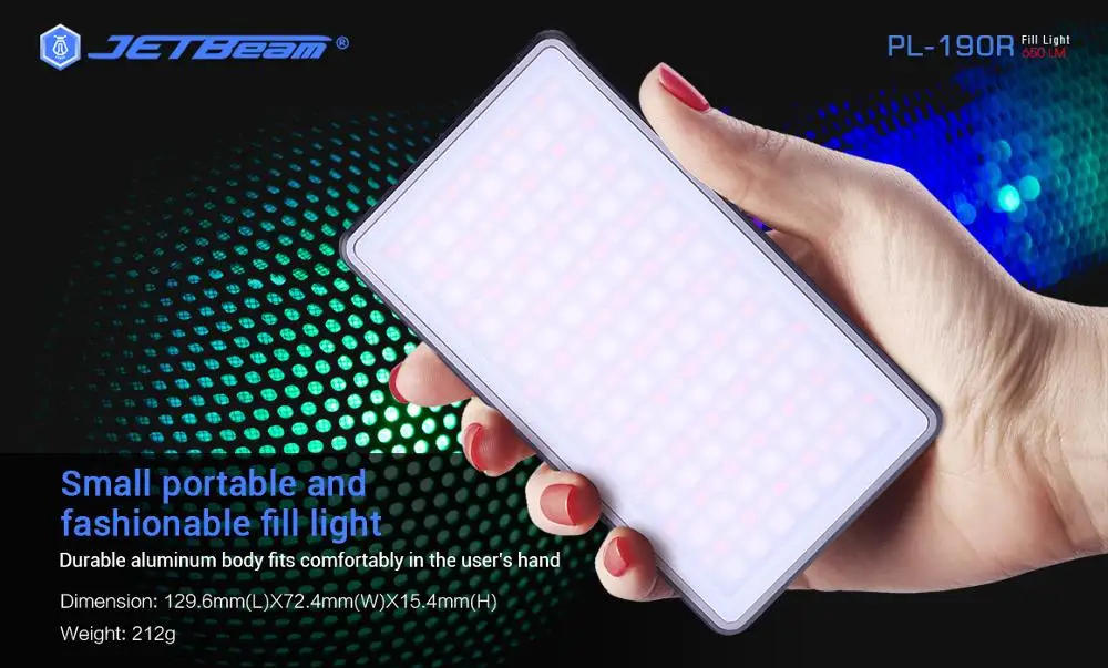 

JETBeam PL-190R RGB photography LED fill light net red light