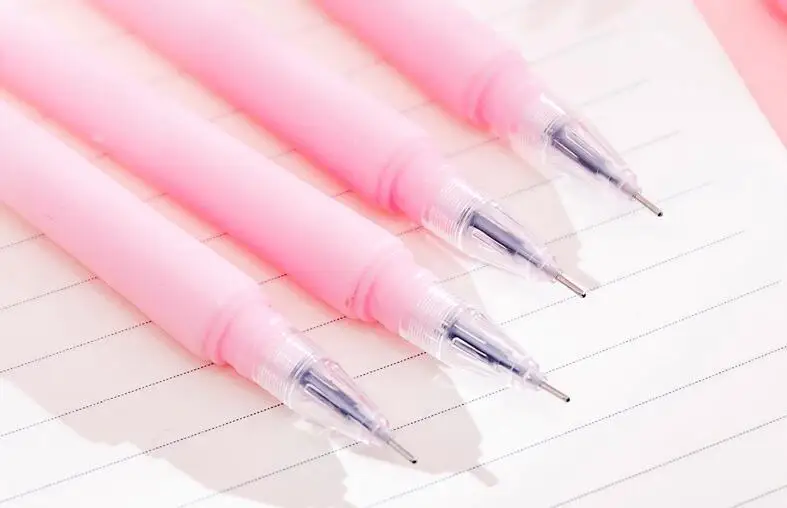 1 Piece Lytwtw's Silicone Pink Creative Cute Cherry Blossoms Flower Stationery Office School Supplies Gift Simulation Gel Pens