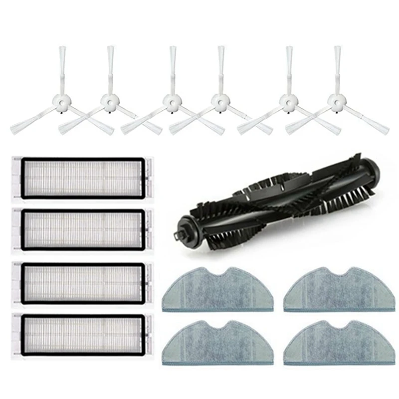 

4Pcs Replacement Cleaning Mop Cloth & 1 set Roller Brush Hepa Filter Mop Cloth Replacement for 360 S5 S7 Vacuum Cleaner