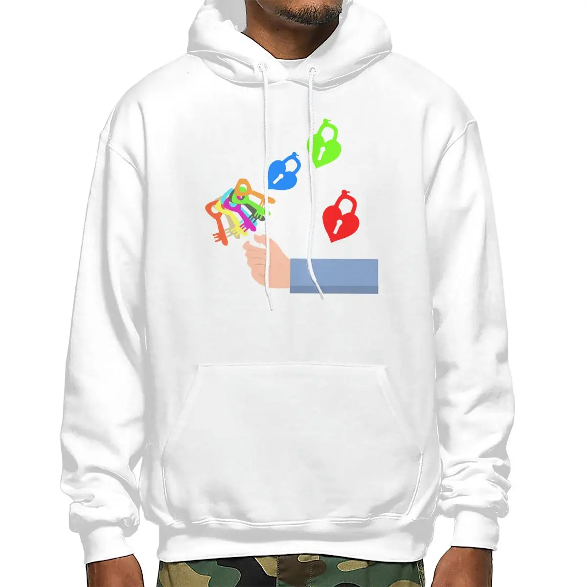 

Мужская толстовка с капюшоном и принтом, TX6305