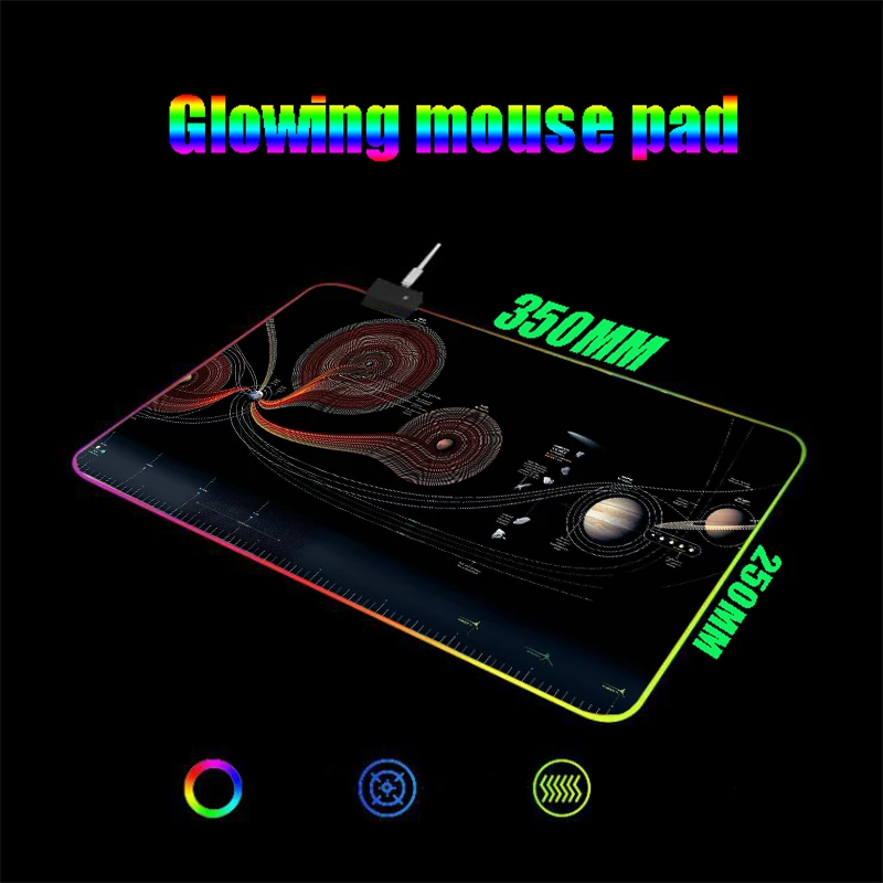 Большой игровой RGB коврик для мыши XGZ Earth со светодиодный подсветкой и
