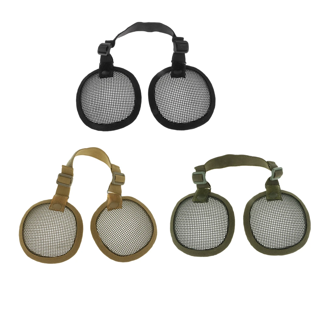 

1 Piece Tactical Mesh Ear Muffs Protection Helmet Cover Paintball Elastic Strap Hunting Shooting Accessory For Wargame