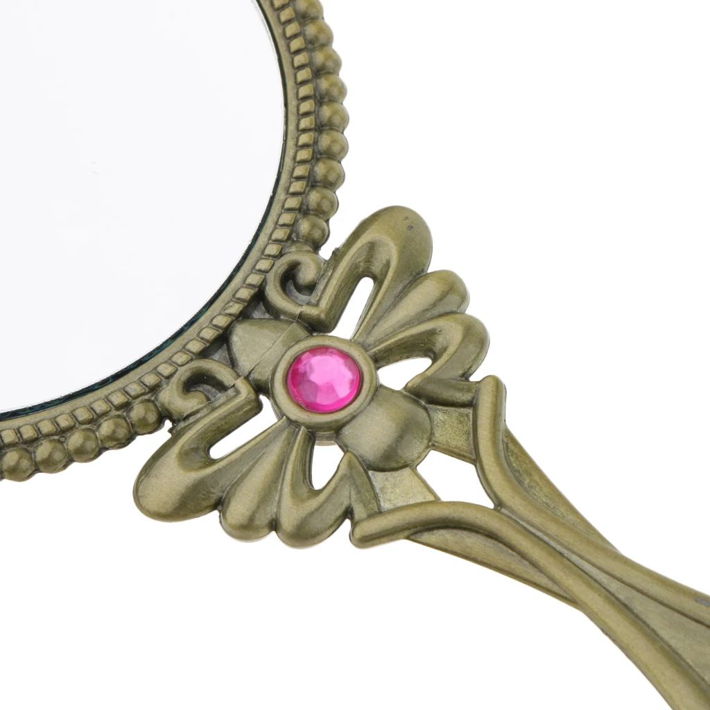 Винтажные зеркальные бронзовые ручные зеркала для макияжа в стиле античной