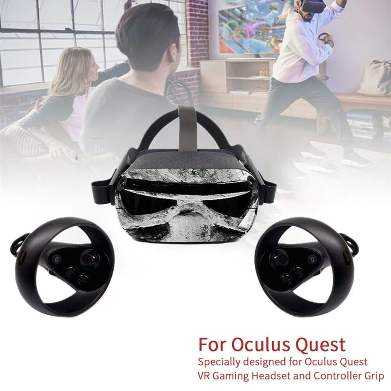 

Skin Decals Removable Easy Apply Protective VR Headset Sticker for oculus- Quest