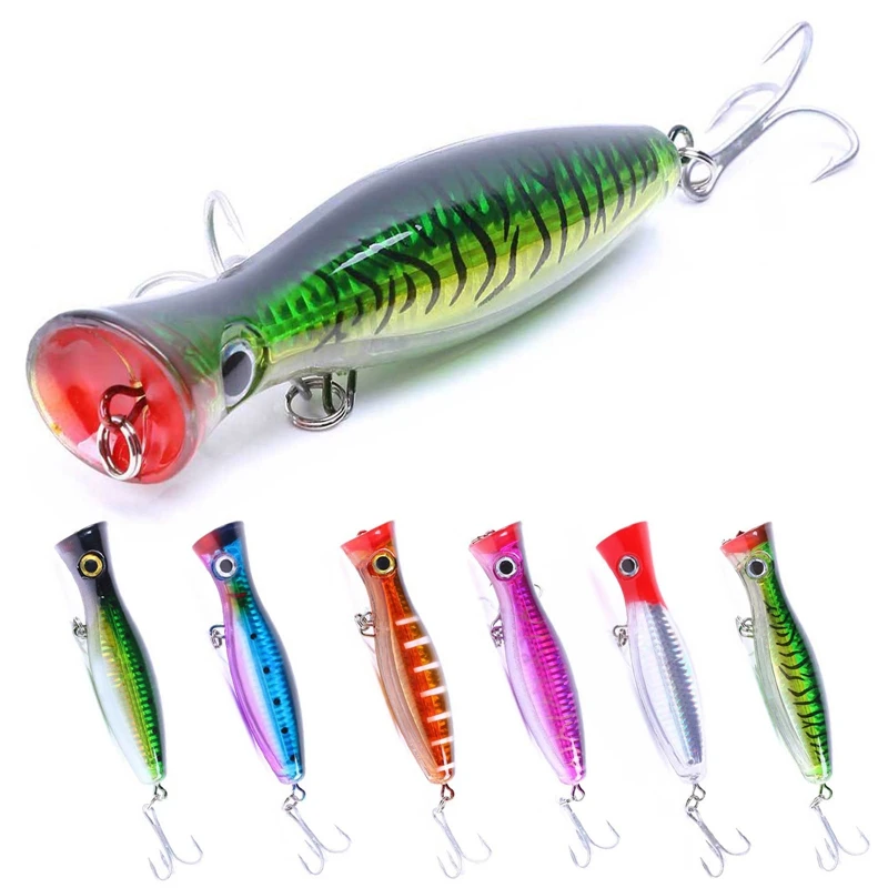 

13cm/43g Popper Bait Trolling Fishing Bluefish Big Game Tuna Sea Fishing Lure 6 Color Wave Climbing Plastic Bait 1 Pcs