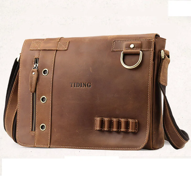 Портфель мужской из спилковой кожи брендовый деловой чемоданчик на плечо сумка