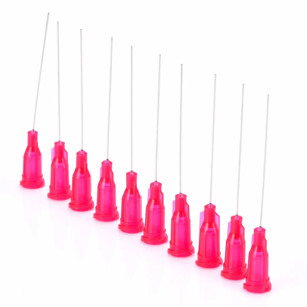 10шт Red 25Ga Нержавеющая сталь тупые дозирующие иглы диспенсер наконечники игл для