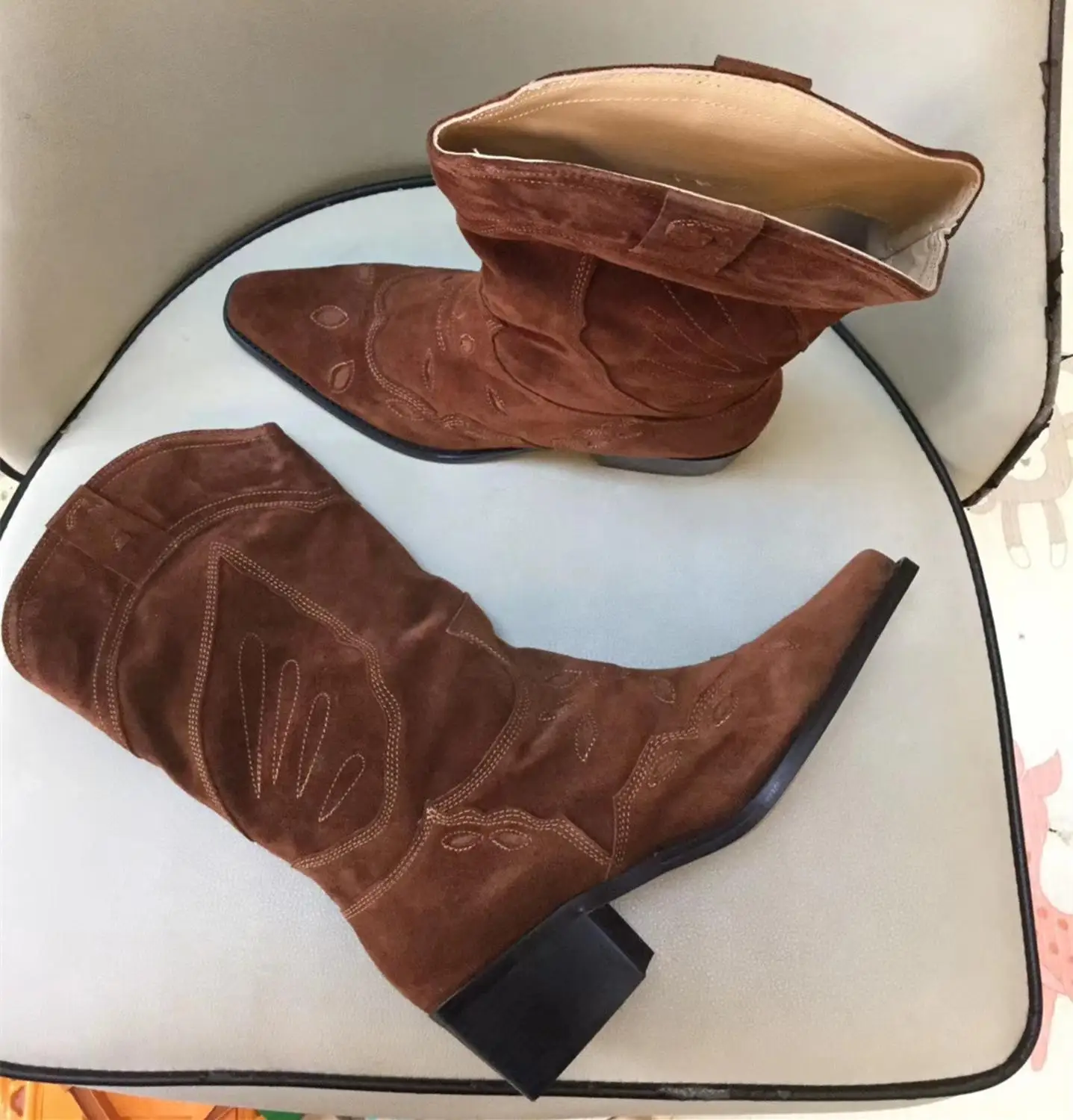 2019 г. Осенне зимние женские армейские Ботинки шикарные замшевые кожаные