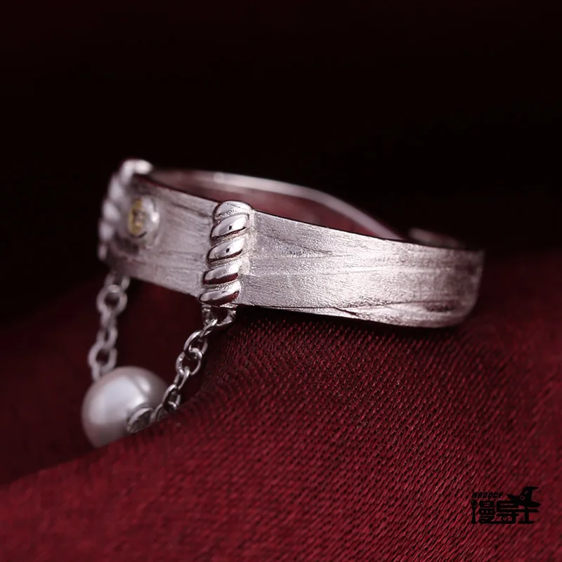 

Кольцо унисекс из серебра 925 пробы, регулируемое, для косплея