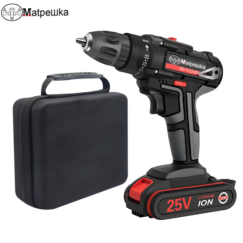 25V electric drill multi-function screwdriver lithium battery charging household tools |