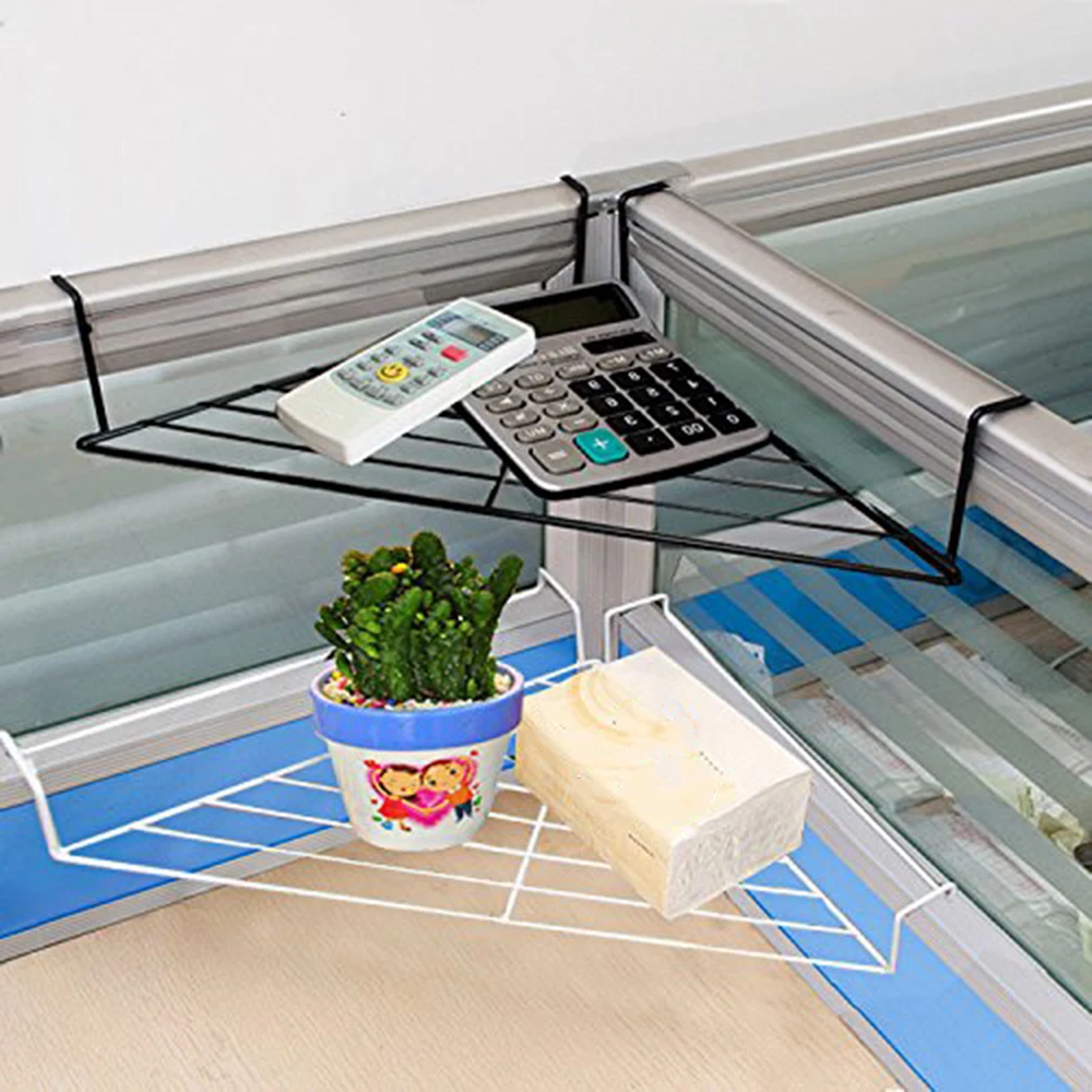 Черная современная металлическая офисная подвесная угловая полка для хранения