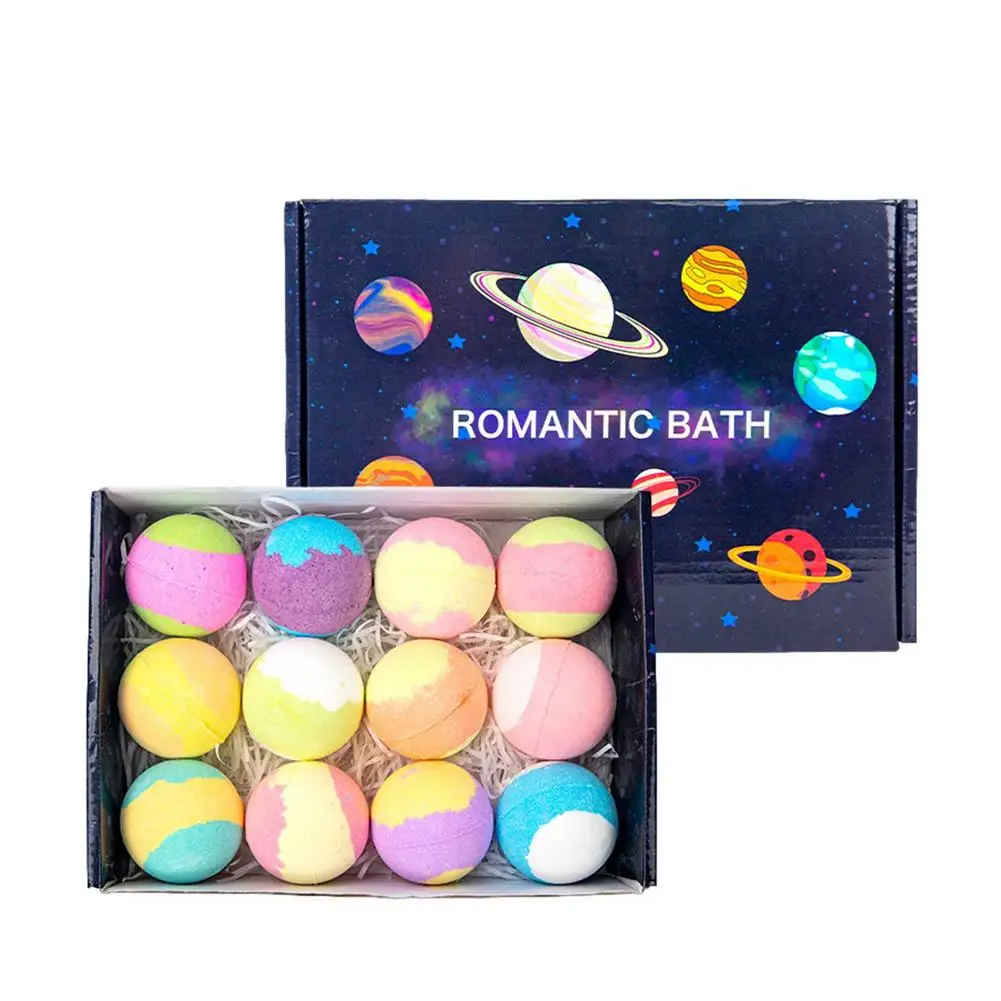 

Bath Bombs Gift Set Organic Bath Salt Ball With Assorted Colors And Starry Sky Unique Fragrance Set Of 12 For Birthday Present