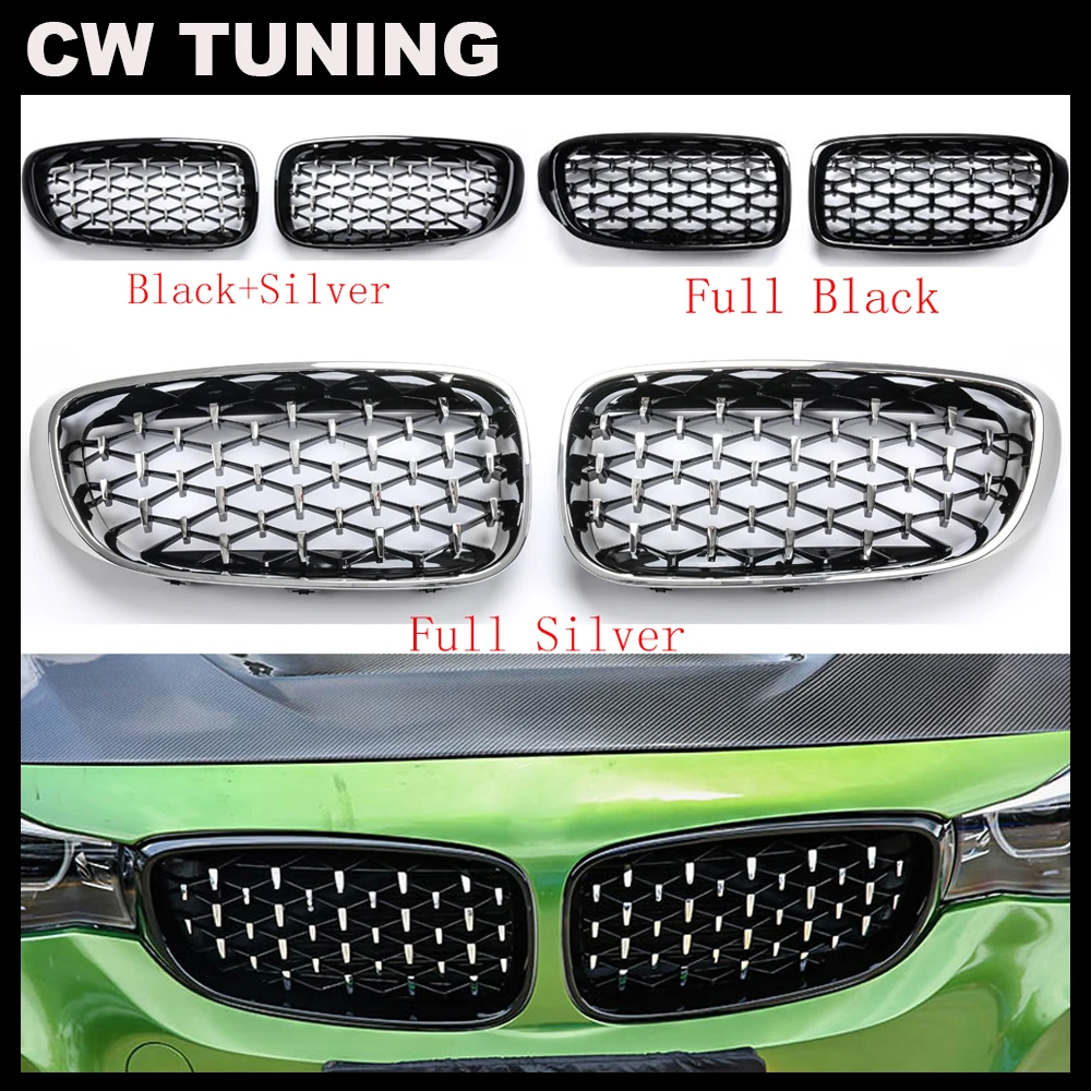 

1Pair Diamond F34 Grille for BMW 3 Series GT F34 Gran Turismo Front Bumper Kidney Grilles 320i 328i 330i 335i 340i 325d 2014+