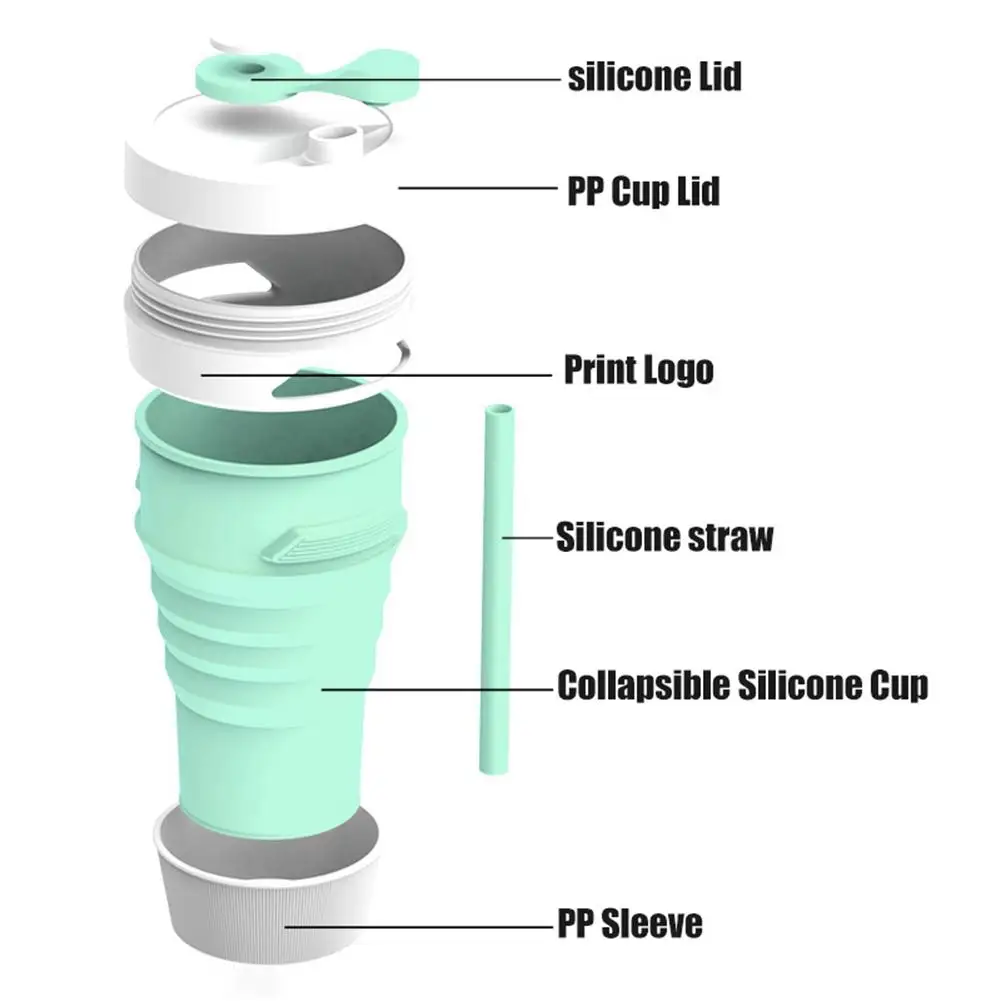 

Outdoor Portable Silicone Water Cup Retractable Cup Telescopic Collapsible Cup Water Drinking Bottle for Travel Camping Hiking