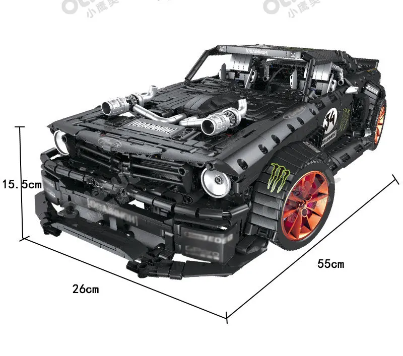 Новый супер автомобиль 1965 Ford Mustang Hoonicorn гоночный техника Moc 22970 подходит для 20102