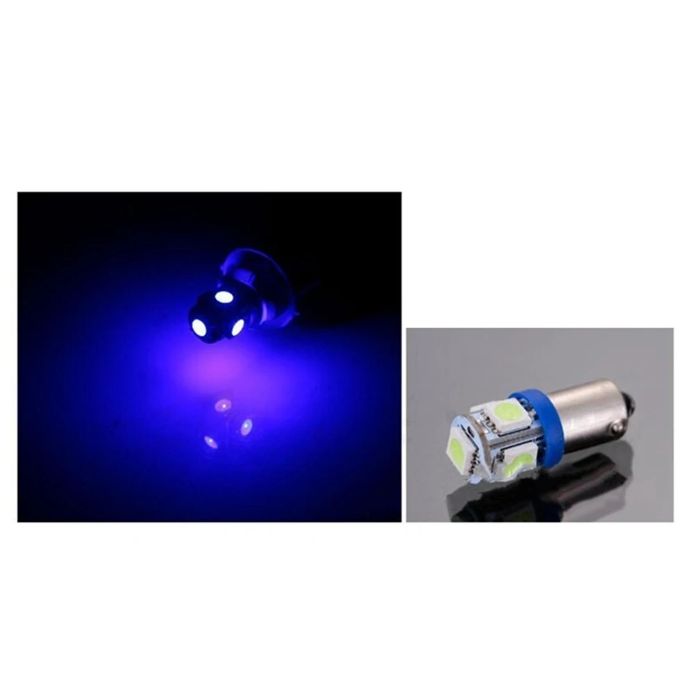 Синий 5 шт./компл. автомобиля Габаритные фары Ba9S T4W Smd 5050 5 СВЕТОДИОДНАЯ башня 96 люмен Клин лампочки Led Dc12V - Название цвета: Синий