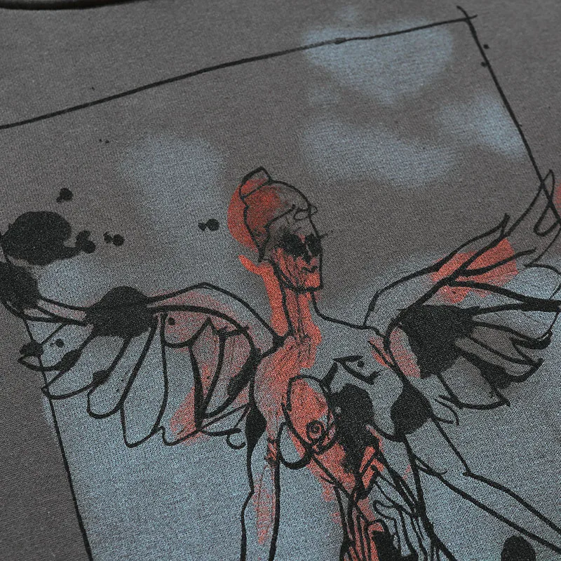 

LENSTID Men Hip Hop Winter Fleece Pullover Hoodies Stick Figure Angel Harajuku Streetwear 2020 Cotton Hipster Hooded Sweatshirts