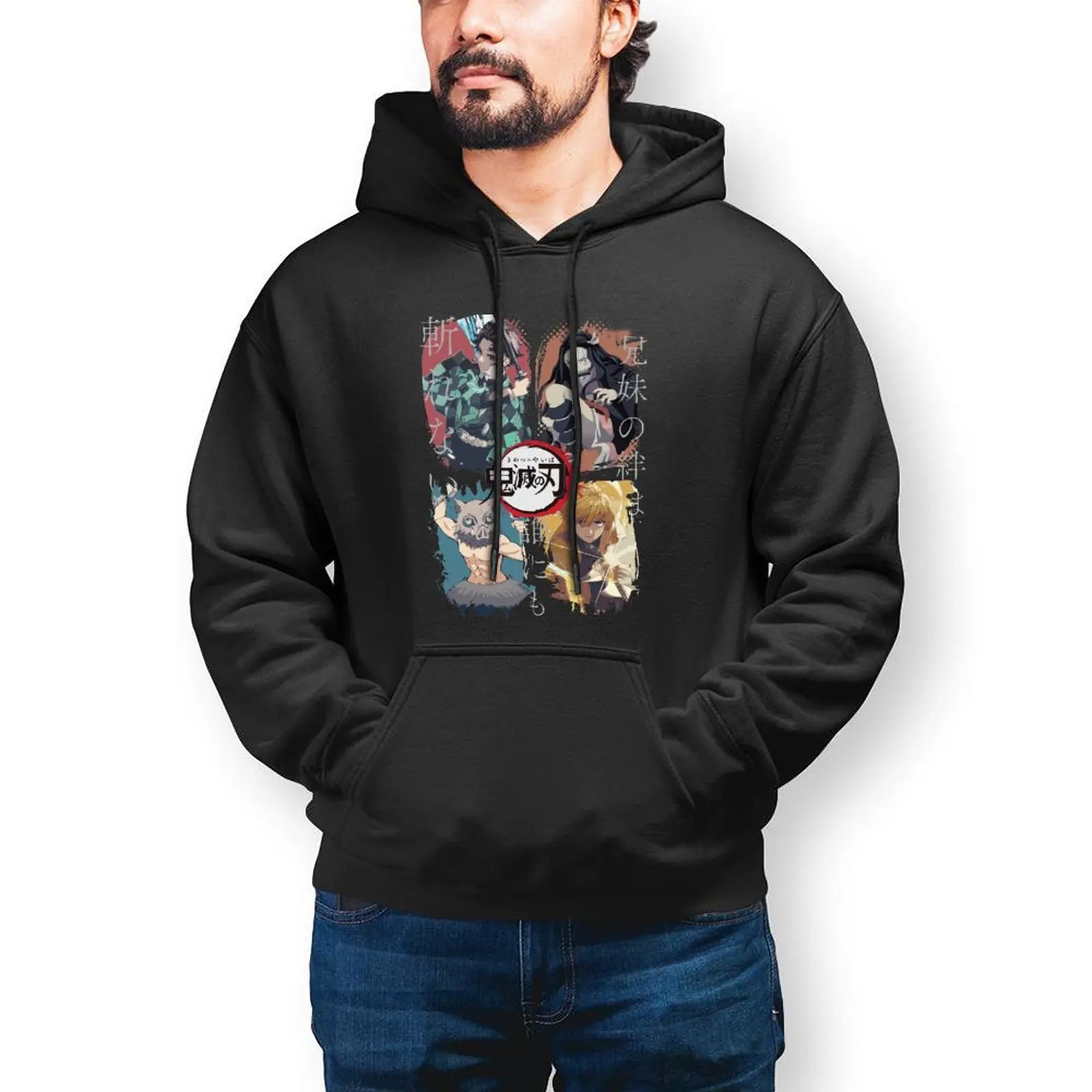 

Anime Hoodies Autumn Cotton Hoodie Casual Outdoor Long Length Pullover Hoodie Mens X