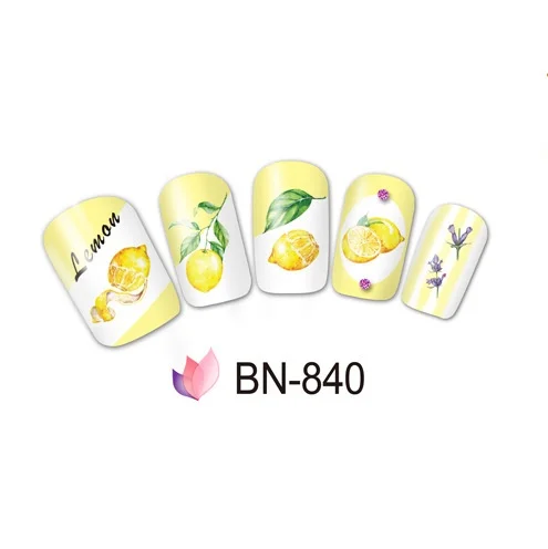 1 лист наклеек для ногтей сделай сам водные переводные наклейки лимон фрукты