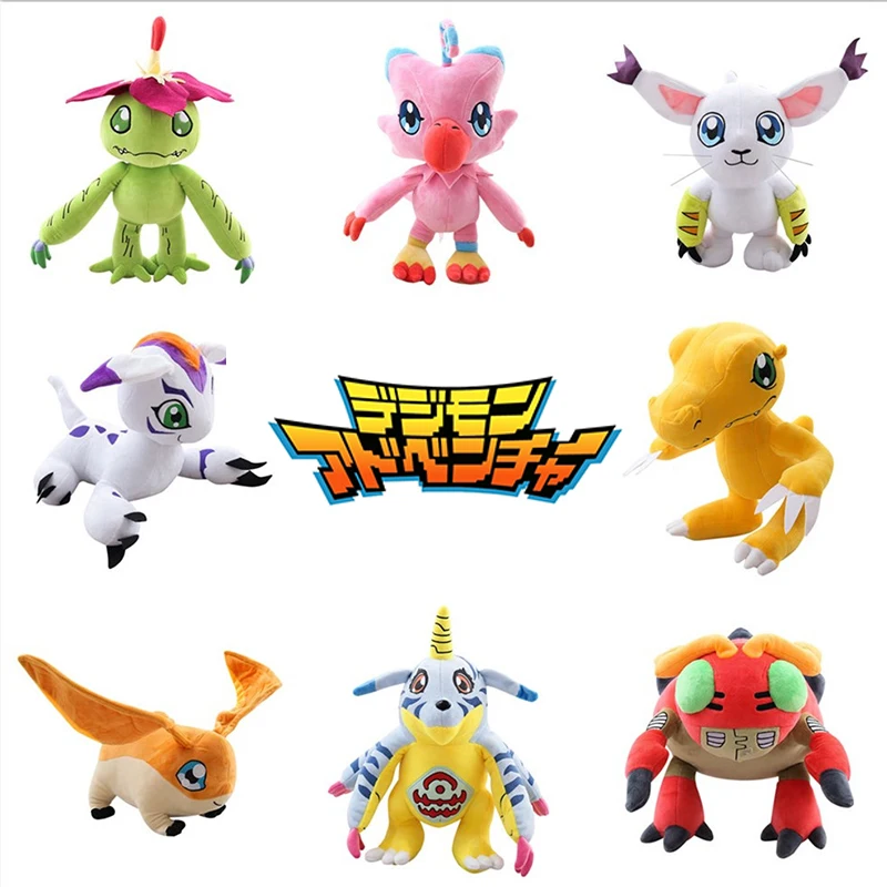 

30CM Kawaii Digimon Adventure Plush Doll Agumon Gabumon Tailmon Patamon Piyomon Cute Anime Plush Toy Christmas Gift For Kids