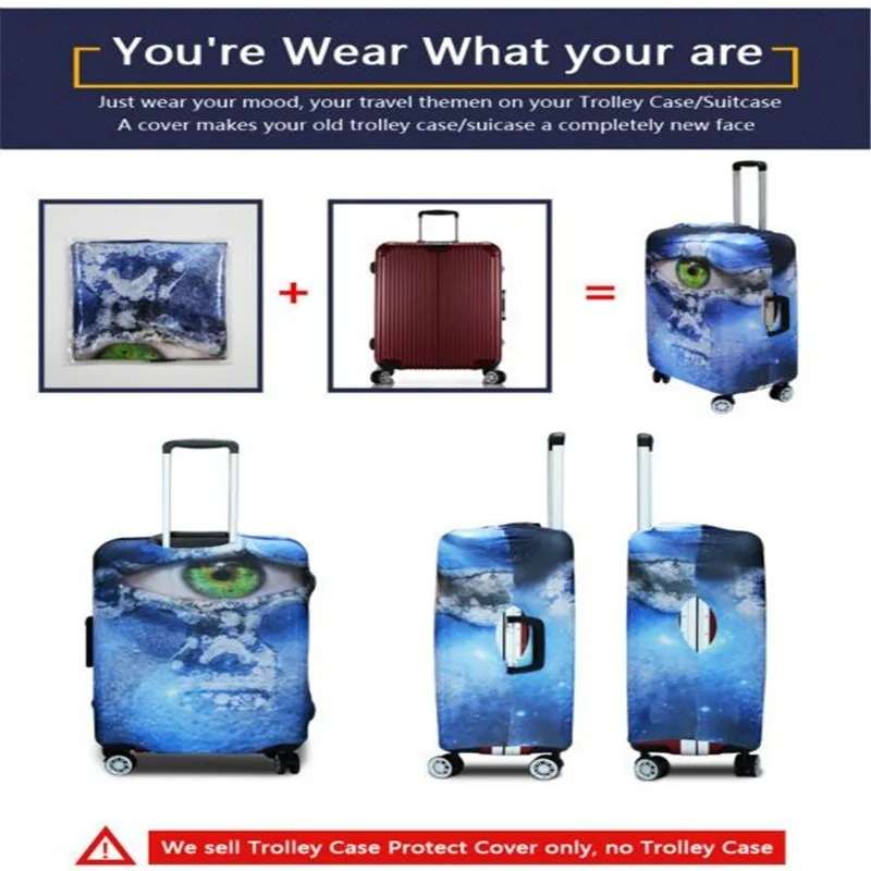 ADVOCATOR Bull Terrier Printing Black Travel Accessories Cute 3D Animal Thick Elastic Luggage Cover Protector Suitcase Cover