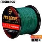 PROBEROS рыболовная плетеная леска, 4 пряди, 300, 500 и 1000, красныйзеленыйчерный, 4 переплетения, 6-фунтов