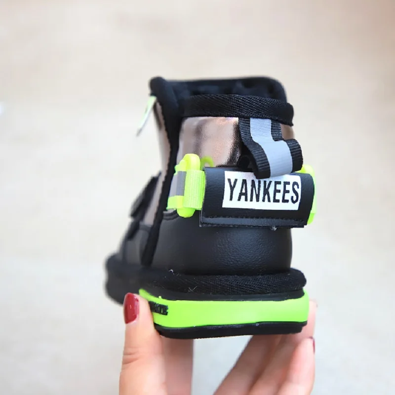 Детские зимние ботинки Новинка 2019 года модные осенне водонепроницаемые теплые