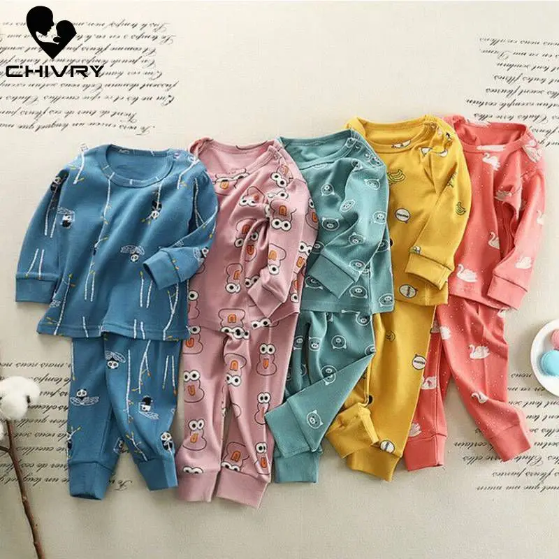 Новинка 2020 Детские пижамные комплекты для мальчиков и девочек Милая футболка с