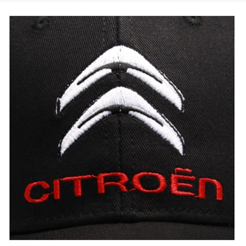 

New Fashion 3D CITROEN Black Hat Cap Car logo MOTO GP Racing F1 Baseball Cap Hat Adjustable Casual Trucket Hat