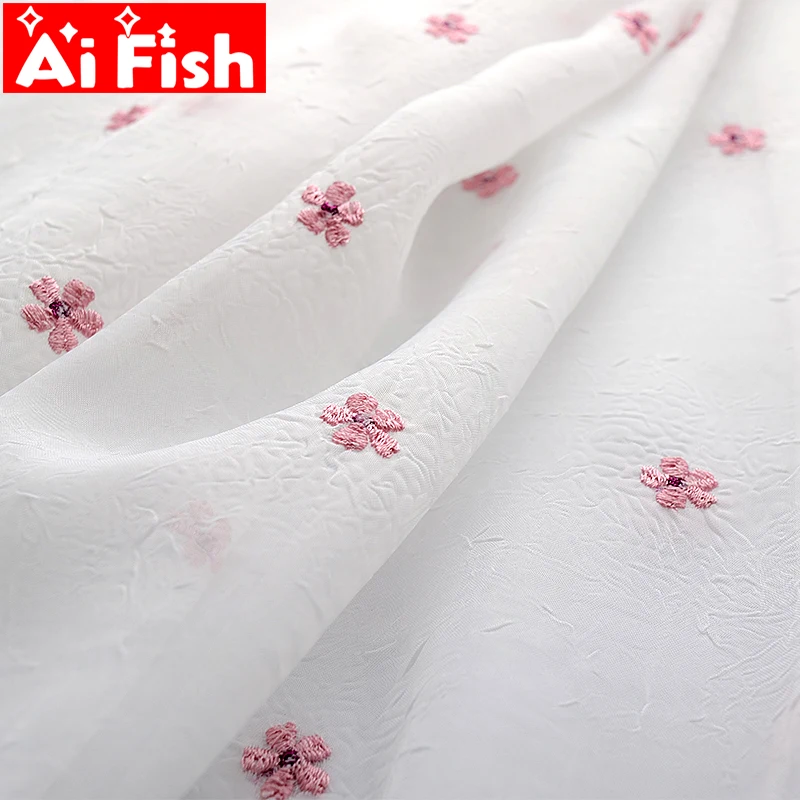 Кленовые листья вышитые оконные марлевые пряжи индивидуальные помятые тюлевые