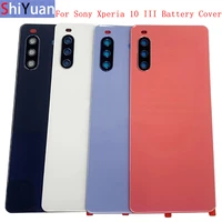 original battery cover rear door panel housing case for sony xperia 10 iii back cover with camera lens replacement parts