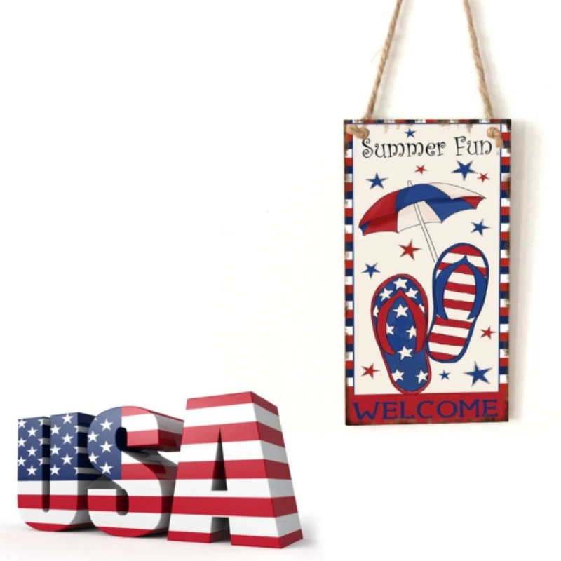 American Independence Day Hanging Plaques &amp Signs Wooden Sign For Crafts Wall Decor Club Bar Decoration | Дом и сад
