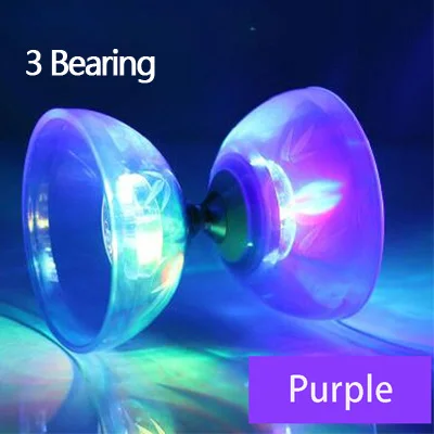 3 bearing purpel 1/3/5 подшипник Профессиональный Diabolo игрушки йойо комплект Высокое Скорость светильник светящиеся классический подшипниковые игрушки жонглирования с веревочной сумкой Kongzhu - Цвет: 3 bearing purpel