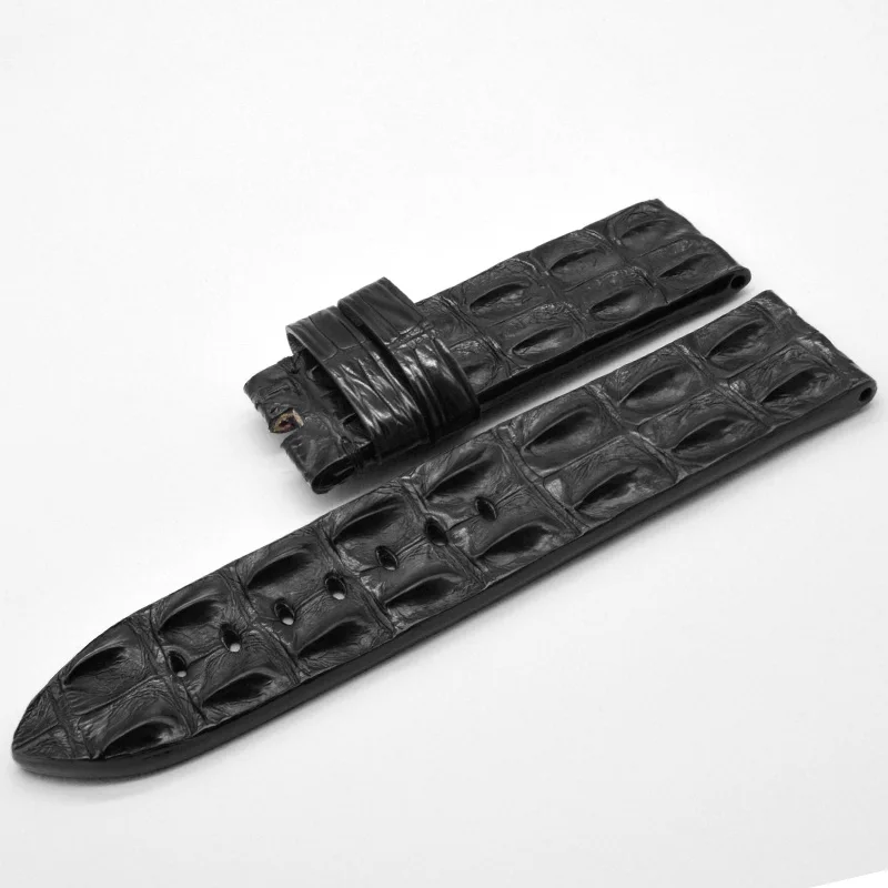 Ремешок мужской из крокодиловой кожи люксовый Модный черный браслет для