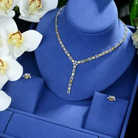 be 8 luxury white crystal cz stone jewelry sets for women bride necklace set wedding dress accessories wholesale price s480