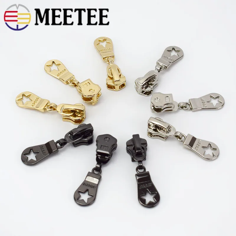 Meetee 10 шт. 5 # слайдер на молнии из сплава для металлических нейлоновых молний