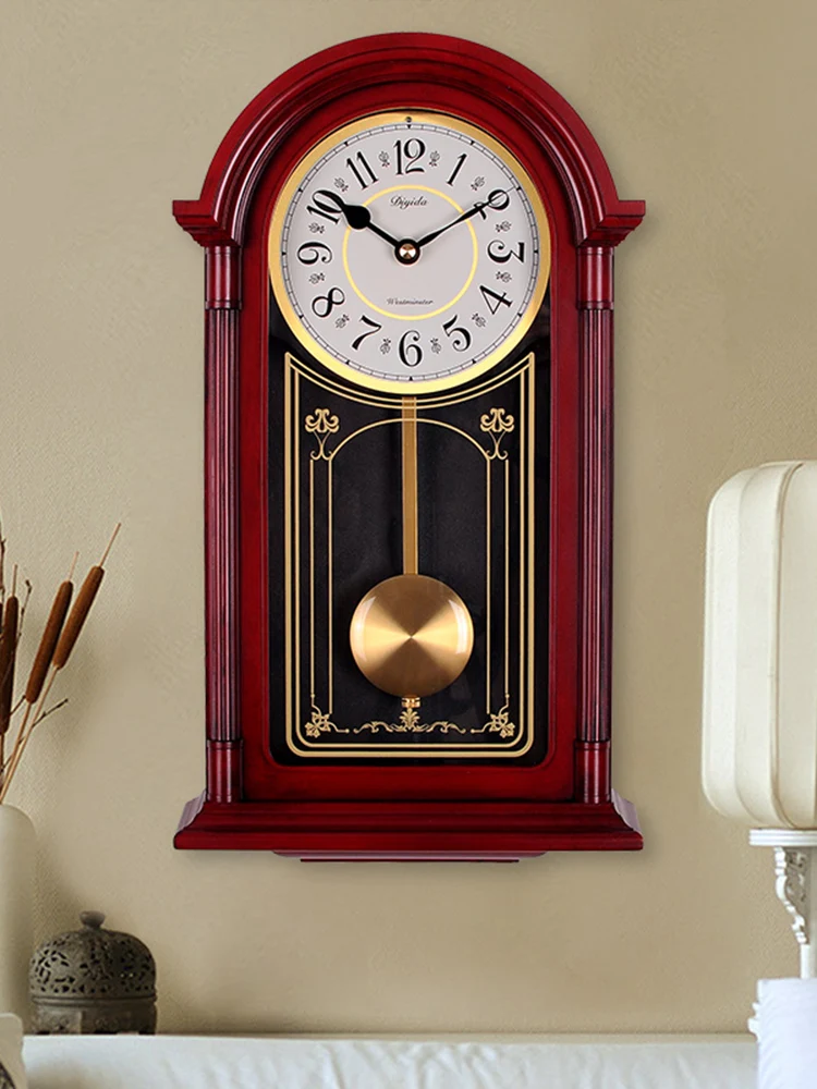 Китайский стиль большие настенные часы ретро с маятником настенный Декор для
