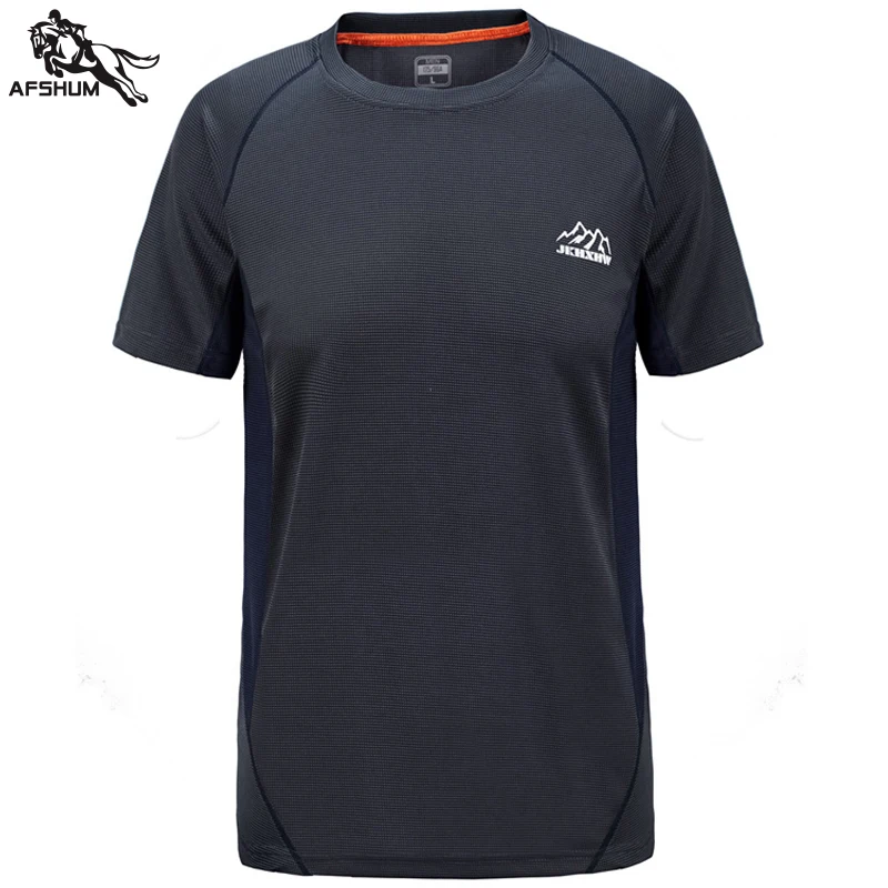 Летняя быстросохнущая футболка для мужчин и женщин с круглым вырезом принтом