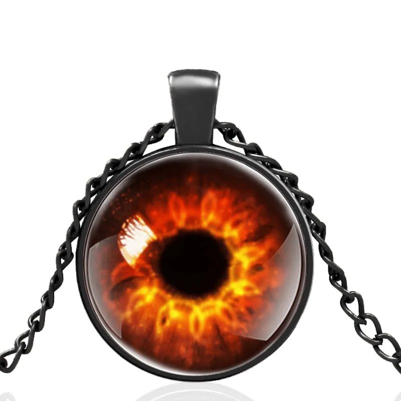 

Black Mysterious Demon Eye Design Glass Dome Pendant Necklace Men Women High Quality Jewelry Accessories Best Gifts