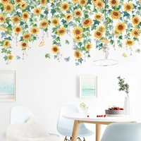 1set sunflower plant wall sticker creative decal kids room nursery art mural gifts stickers living room bedroom background decor