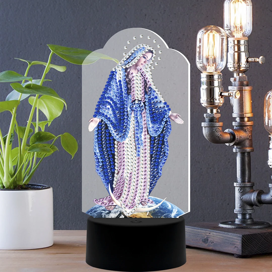 

New Religion Style 7 Colors Available 5D Diamond Painting Lamp DIY Diamond Mosaic Embroidery Cross Stitch Home Decor