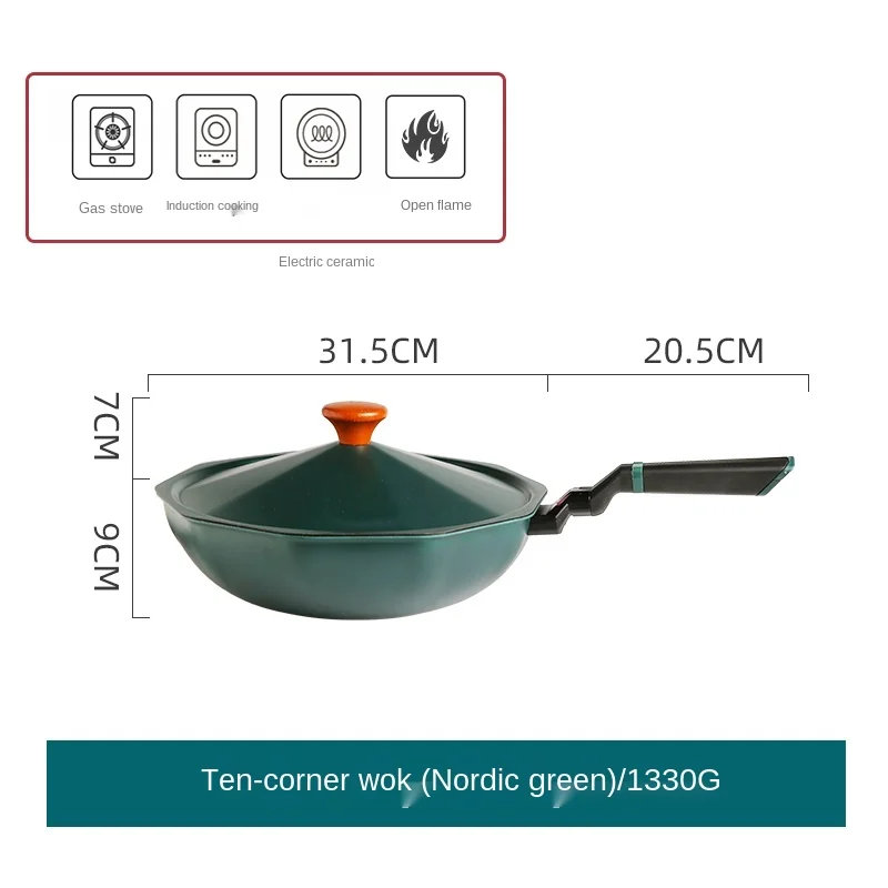 Ten-угол антипригарная сковорода бытовая из медицинского камня индукционная