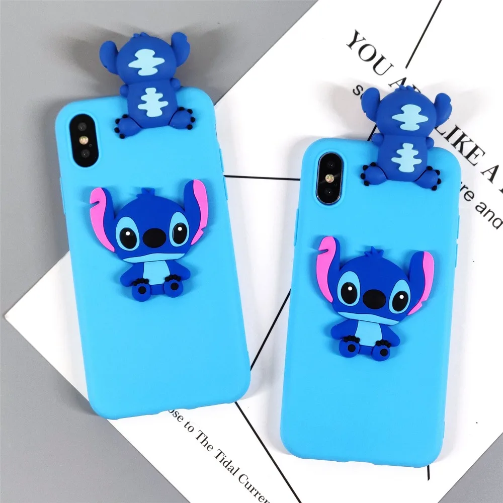 Мультфильм 3D маленький Стич куклы чехол для samsung Galaxy A70 A60 A50 A40 A30 A20 A10 M10 M20 M30 Карамельный цвет Мягкий ТПУ чехол для телефона
