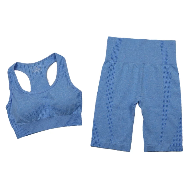 

2021 Seamless Yoga Sets Women Gym Clothes Running Sportswear Fitness Shorts+Padded Push-up Sports Bra 2 Piece Workout Sport Suit