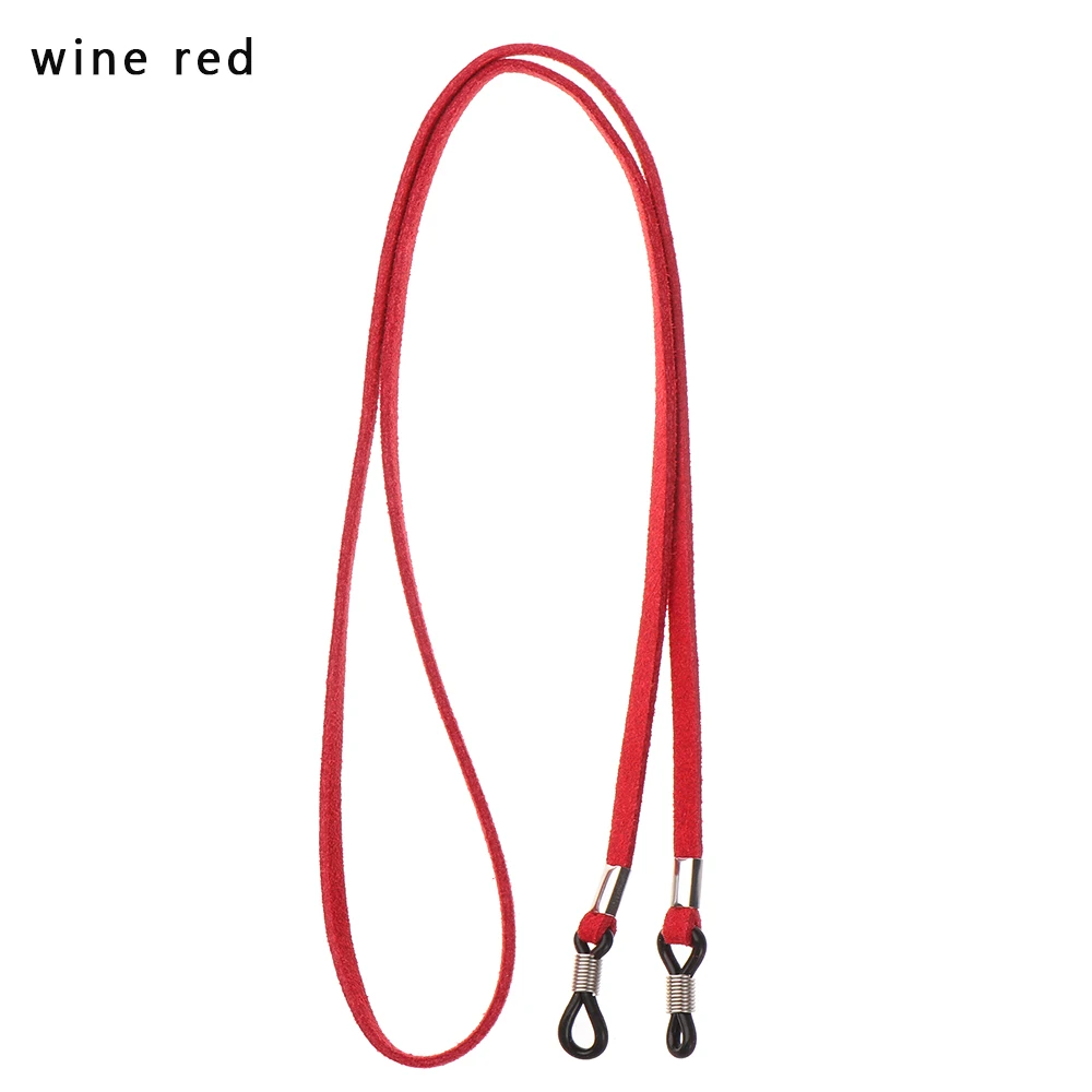 wine red HOOH цветные кожаные очки, ремешок для шеи, веревочная лента, 4 цвета, 1 шт., кожаный шнурок для очков, регулируемый держатель для очков - Цвет: wine red