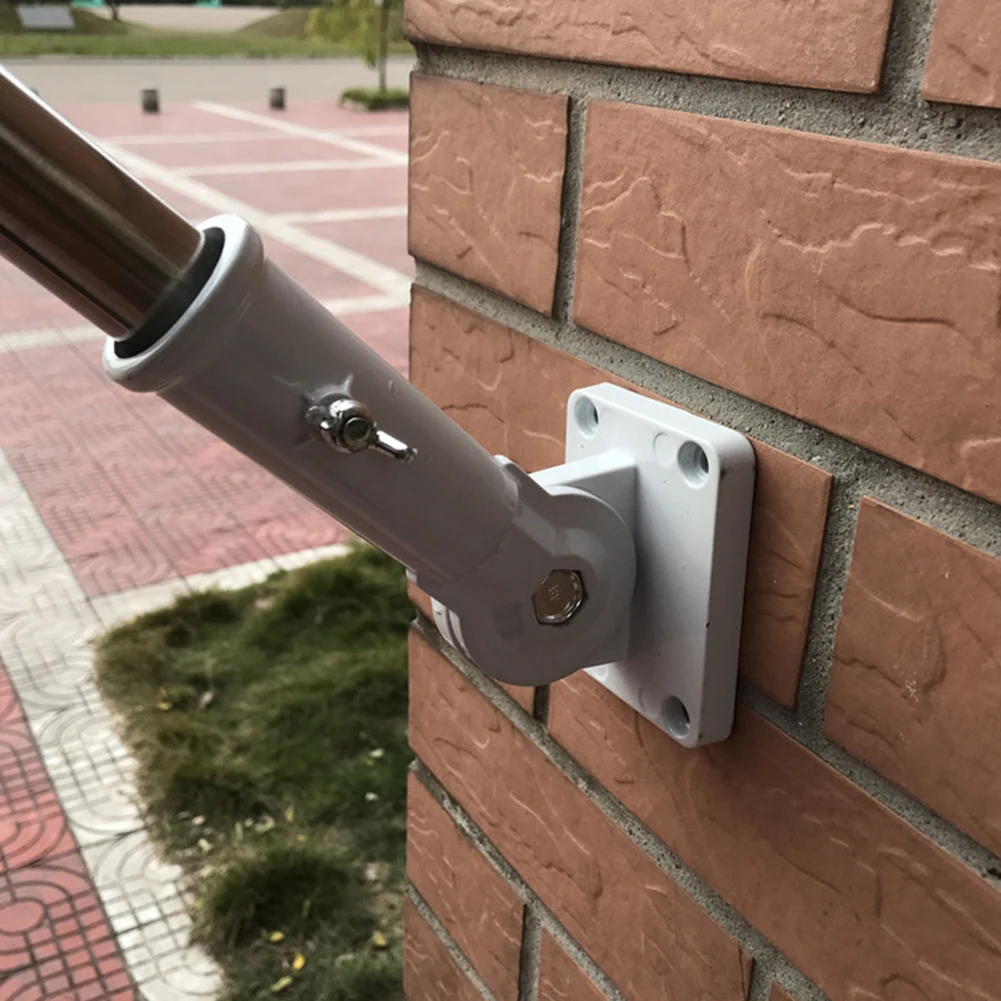 

Wall Flagpole Base Flag Holder Aluminum 180 Degree Adjustable Screwing On Wall Mounted Flagpole Angle Bracket Windsock Base