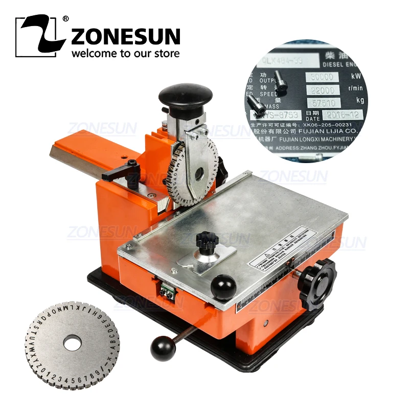 ZONESUN ручная стальная машина для тиснения насосов клапанов рельефов металла