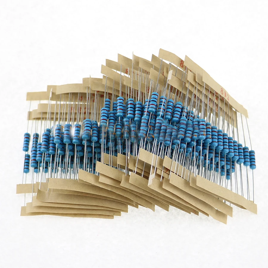 

500pcs/lot 1W Metal Film Resistor Kit 50Values*20pcs 1% Resistors Pack Set Diy Use Colored Ring Resistance (1ohm-1Mohm)