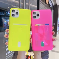 card package phone case for iphone 12 11 pro max xr xs max 8 plus x 11 soft tpu colorful fluorescent clear anti fall cases